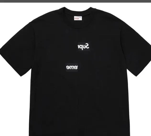 S-XL short white 18FW disassembly misaligned sleeved and black T-shirt splicing and 0714